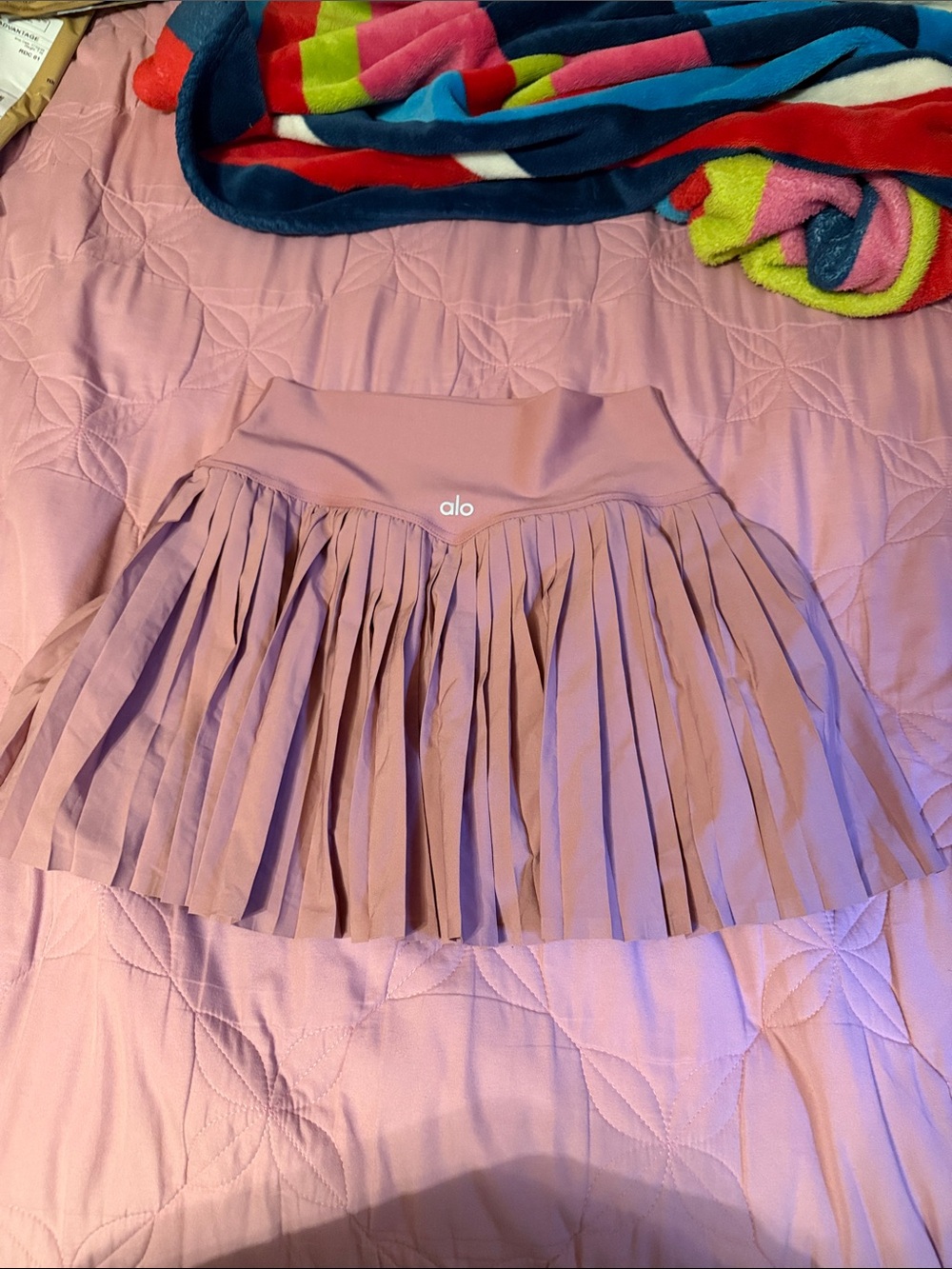 ALO Yoga Lavender Pleated Skater Skirt